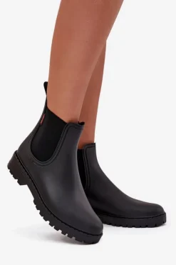Discount Boto Niskie Kalosze Damskie Matowe Czarne Birella Czarny
