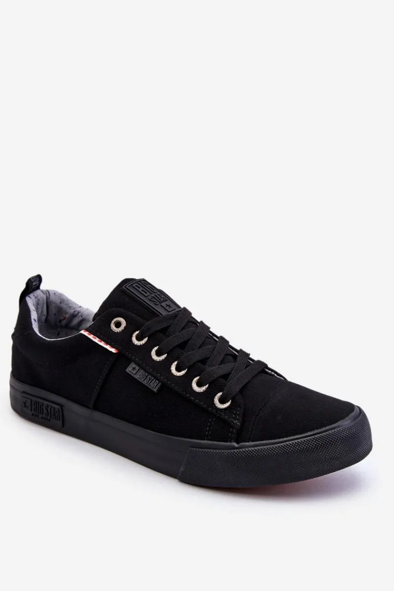 Outlet Niskie Męskie Materiałowe Trampki Big Star KK174002 Czarne Męskie Trampki Męskie Big Star|Trampki Niskie