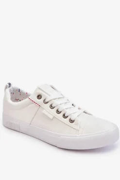 Trampki Męskie Big Star|Trampki Niskie>Big Star Shoes Niskie Męskie Materiałowe Trampki Big Star KK174001 Białe Biały