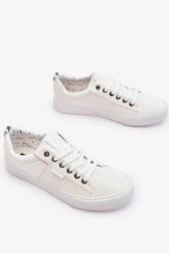 Trampki Męskie Big Star|Trampki Niskie>Big Star Shoes Niskie Męskie Materiałowe Trampki Big Star KK174001 Białe Biały