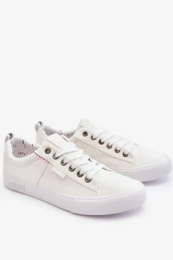 Trampki Męskie Big Star|Trampki Niskie></noscript>Big Star Shoes Niskie Męskie Materiałowe Trampki Big Star KK174001 Białe Biały