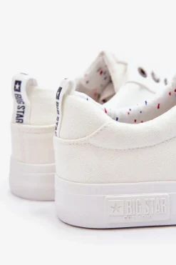 Trampki Męskie Big Star|Trampki Niskie></noscript>Big Star Shoes Niskie Męskie Materiałowe Trampki Big Star KK174001 Białe Biały