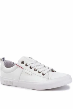 Hot Big Star Shoes Niskie Męskie Skórzane Trampki Big Star KK174003 Białe