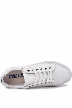 Hot Big Star Shoes Niskie Męskie Skórzane Trampki Big Star KK174003 Białe