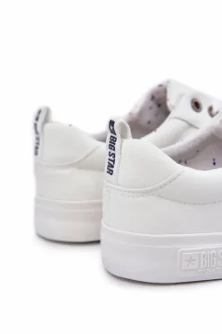 Hot Big Star Shoes Niskie Męskie Skórzane Trampki Big Star KK174003 Białe