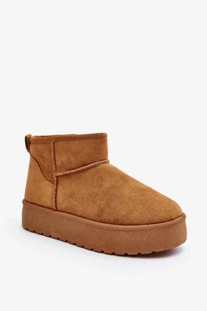 Śniegowce Damskie>Boto Niskie Śniegowce Damskie Na Platformie Camel Kallins