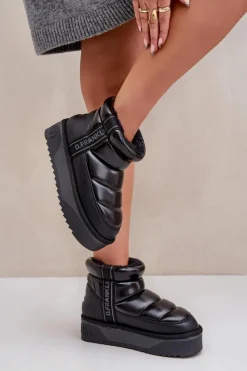 Online D.Franklin Niskie Śniegowce Na Grubej Podeszwie DFSH371011 Czarne