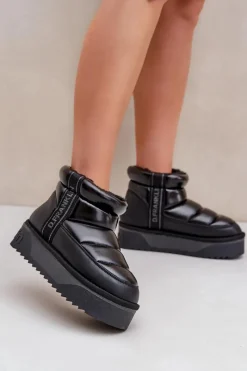 Online D.Franklin Niskie Śniegowce Na Grubej Podeszwie DFSH371011 Czarne