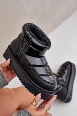 Online D.Franklin Niskie Śniegowce Na Grubej Podeszwie DFSH371011 Czarne