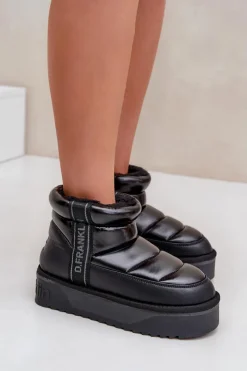 Online D.Franklin Niskie Śniegowce Na Grubej Podeszwie DFSH371011 Czarne