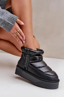 Online D.Franklin Niskie Śniegowce Na Grubej Podeszwie DFSH371011 Czarne