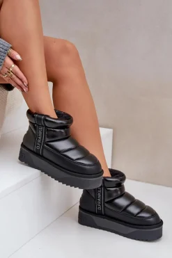 Online D.Franklin Niskie Śniegowce Na Grubej Podeszwie DFSH371011 Czarne