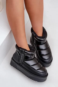 Online D.Franklin Niskie Śniegowce Na Grubej Podeszwie DFSH371011 Czarne