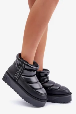 Online D.Franklin Niskie Śniegowce Na Grubej Podeszwie DFSH371011 Czarne