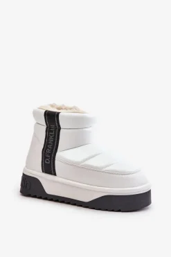 Outlet D.Franklin Niskie Śniegowce Na Grubej Podeszwie DFSH371011 Białe