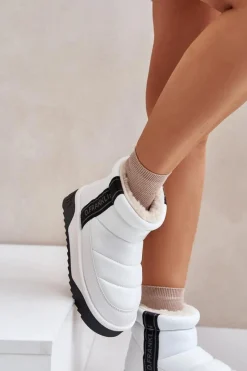 Outlet D.Franklin Niskie Śniegowce Na Grubej Podeszwie DFSH371011 Białe