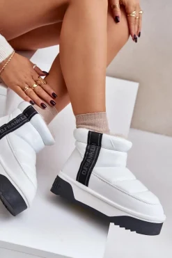 Outlet D.Franklin Niskie Śniegowce Na Grubej Podeszwie DFSH371011 Białe