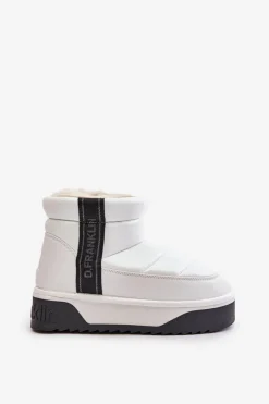 Outlet D.Franklin Niskie Śniegowce Na Grubej Podeszwie DFSH371011 Białe
