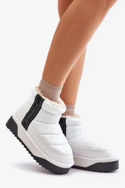 Outlet D.Franklin Niskie Śniegowce Na Grubej Podeszwie DFSH371011 Białe