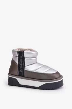 Sale D.Franklin Niskie Śniegowce Na Grubej Podeszwie DFSH371010 Srebrne Srebrny