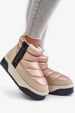 Best Niskie Śniegowce Na Grubej Podeszwie DFSH371010 Beżowe Damskie Śniegowce Damskie