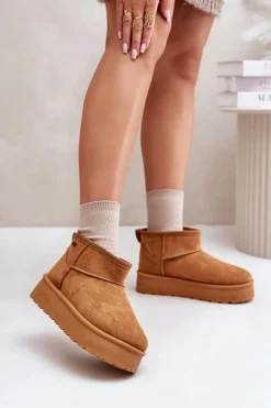 Hot Big Star Shoes Niskie Śniegowce Na Platformie Big Star OO274A098 Camel Brązowy