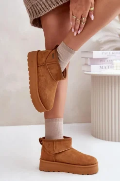 Hot Big Star Shoes Niskie Śniegowce Na Platformie Big Star OO274A098 Camel Brązowy