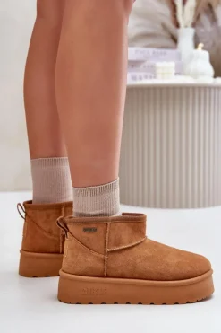 Hot Big Star Shoes Niskie Śniegowce Na Platformie Big Star OO274A098 Camel Brązowy