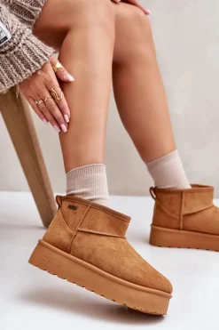 Hot Big Star Shoes Niskie Śniegowce Na Platformie Big Star OO274A098 Camel Brązowy