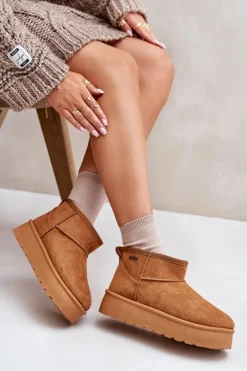 Hot Big Star Shoes Niskie Śniegowce Na Platformie Big Star OO274A098 Camel Brązowy