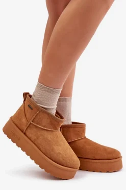 Hot Big Star Shoes Niskie Śniegowce Na Platformie Big Star OO274A098 Camel Brązowy