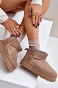 Best Big Star Shoes Niskie Śniegowce Na Platformie Big Star OO274A100 Beżowe Beżowy