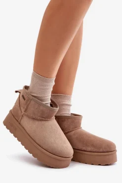 Best Big Star Shoes Niskie Śniegowce Na Platformie Big Star OO274A100 Beżowe Beżowy