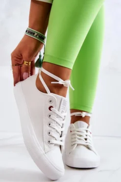 Clearance Big Star Shoes Niskie Skórzane Tenisówki Big Star JJ274007 Białe Biały