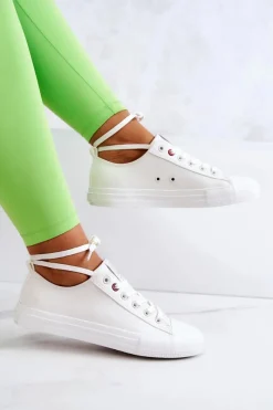 Clearance Big Star Shoes Niskie Skórzane Tenisówki Big Star JJ274007 Białe Biały