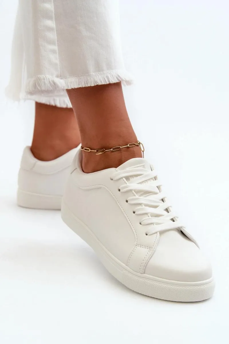 Trampki Damskie Niskie|Sneakersy Damskie>Evento Niskie Sneakersy Buty Sportowe Damskie Z Eko Skóry Białe Diunna