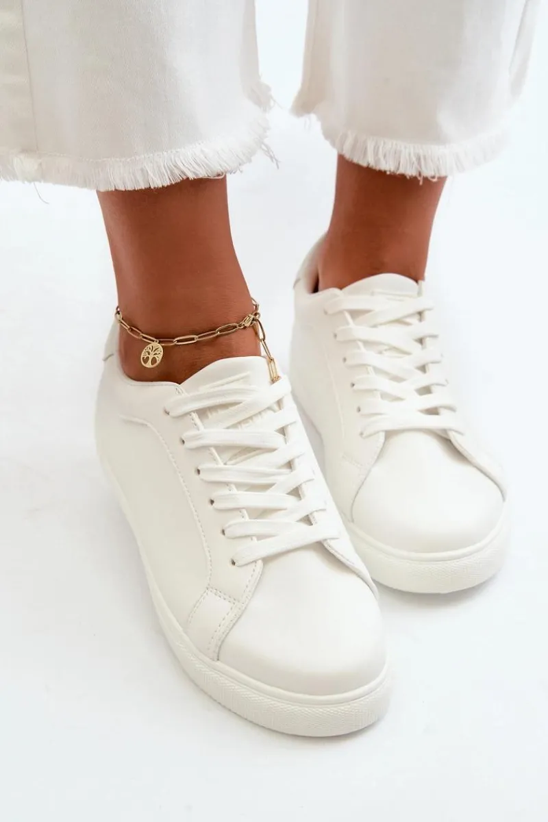 Trampki Damskie Niskie|Sneakersy Damskie>Evento Niskie Sneakersy Buty Sportowe Damskie Z Eko Skóry Białe Diunna