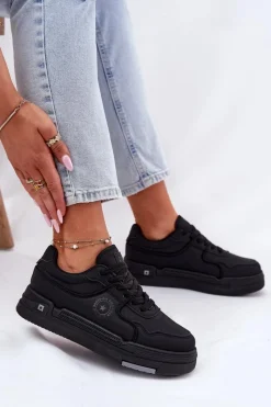 Best Big Star Shoes Niskie Sneakersy Damskie Big Star RR274A311 HI-POLY SYSTEM Czarne Czarny