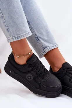 Best Big Star Shoes Niskie Sneakersy Damskie Big Star RR274A311 HI-POLY SYSTEM Czarne Czarny