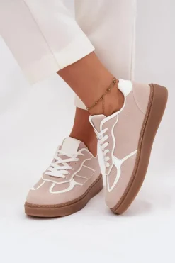 Online Niskie Sneakersy Damskie Beżowe Brenelle Damskie Sneakersy Damskie