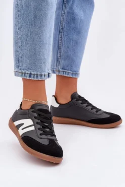 Online Boto Niskie Sneakersy Damskie Z Eko Skóry Czarne Navidemi