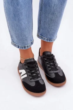 Online Boto Niskie Sneakersy Damskie Z Eko Skóry Czarne Navidemi