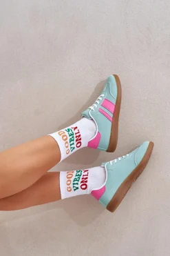 New Niskie Sneakersy Damskie Z Eko Skóry Miętowe Nonalorin Damskie Sneakersy Damskie