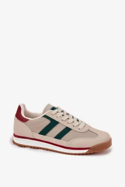 Boto Niskie Sneakersy Damskie Ciemnobeżowe Rulaana