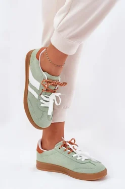 New Boto Niskie Sneakersy Damskie Z Podwójnym Sznurowaniem Zielone Ventus