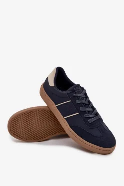 Best Niskie Sneakersy Męskie Big Star SS174079 Granatowe Męskie Obuwie Sportowe Męskie