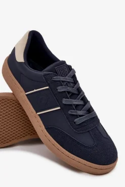Best Niskie Sneakersy Męskie Big Star SS174079 Granatowe Męskie Obuwie Sportowe Męskie