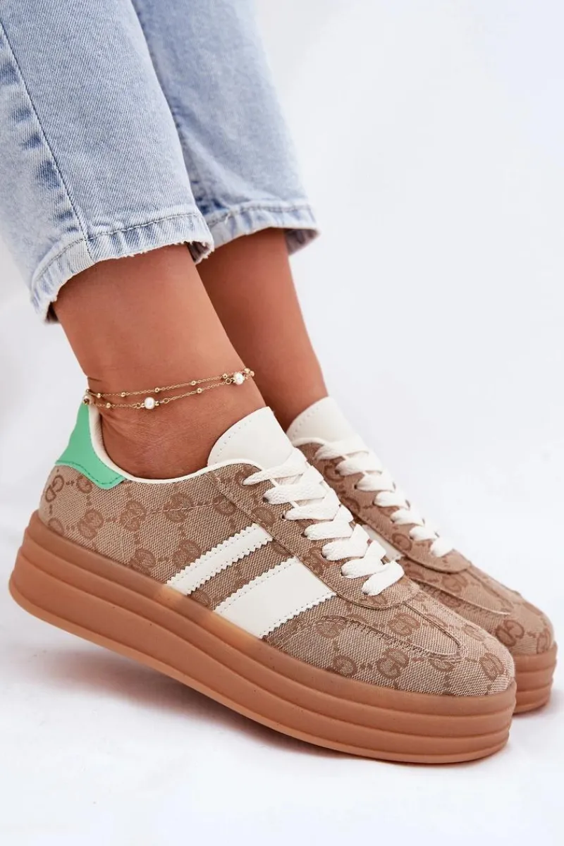 Buty Sportowe Na Platformie|Sneakersy Damskie>Boto Niskie Sneakersy Na Platformie Khaki Ovivene