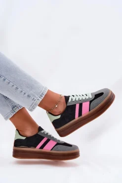 Best Boto Niskie Sneakersy Na Platformie Czarne Ovivene