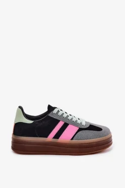 Best Boto Niskie Sneakersy Na Platformie Czarne Ovivene